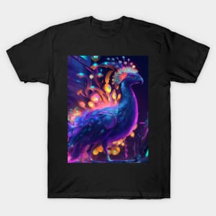Neon peacock art T-Shirt